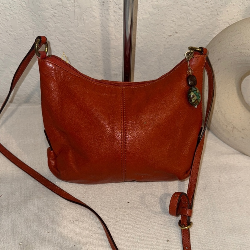 Authentic Coach Red Leather Crossbody Bag - Picture 4 of 9